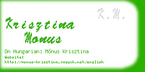 krisztina monus business card